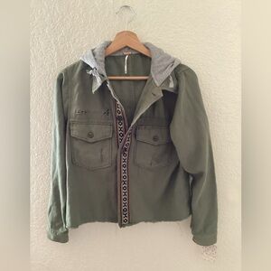 Free People Weekender Wanderer Boho Cargo Crop Jacket